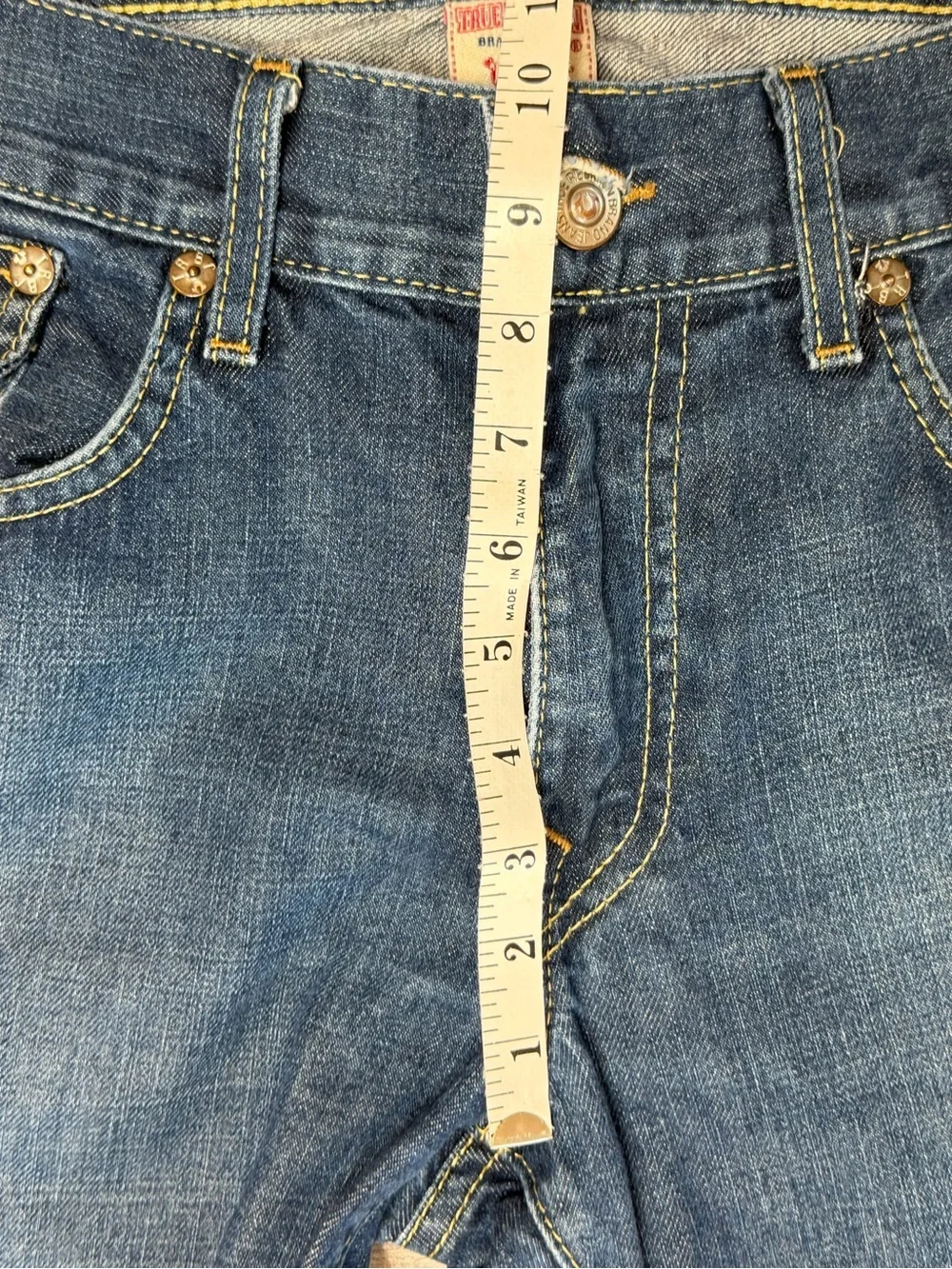 True Religion Ricky Straight Leg Flap Pocket Jeans Mens Size 36 Waist 38-39”